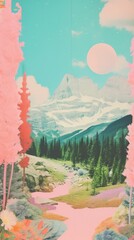 Wall Mural - landscapes art mountain outdoors.