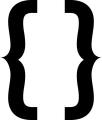 Fototapete - Text brackets icon. Black quotation marks. Curly braces, double symmetric and angle. Vintage typographic symbol calligraphic quote frame. Doodle, element lettering. Vector for punctuation math.