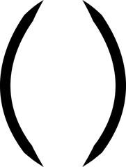 Fototapete - Text brackets icon. Black quotation marks. Curly braces, double symmetric and angle. Vintage typographic symbol calligraphic quote frame. Doodle, element lettering. Vector for punctuation math.