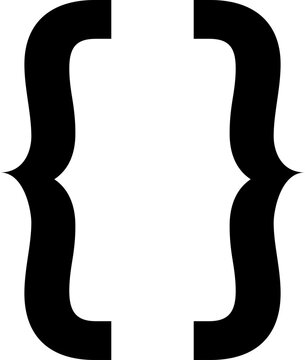 Text brackets icon. Black quotation marks. Curly braces, double symmetric and angle. Vintage typographic symbol calligraphic quote frame. Doodle, element lettering. Vector for punctuation math.