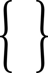 Fototapete - Text brackets icon. Black quotation marks. Curly braces, double symmetric and angle. Vintage typographic symbol calligraphic quote frame. Doodle, element lettering. Vector for punctuation math.