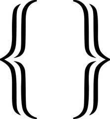 Fototapete - Text brackets icon. Black quotation marks. Curly braces, double symmetric and angle. Vintage typographic symbol calligraphic quote frame. Doodle, element lettering. Vector for punctuation math.