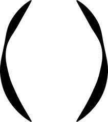 Fototapete - Text brackets icon. Black quotation marks. Curly braces, double symmetric and angle. Vintage typographic symbol calligraphic quote frame. Doodle, element lettering. Vector for punctuation math.