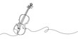 © Parboti - violin isolated on white, Continuous single one line of violin isolated on white background, Violin and cello in one continuous line drawing. String musical instrument for orchestra and concert banner