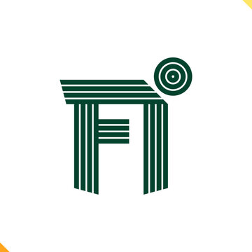 Parallel Line Monogram Initial Logo Logo Letter F and I