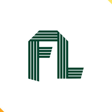 Parallel Line Monogram Initial Logo Logo Letter F and L