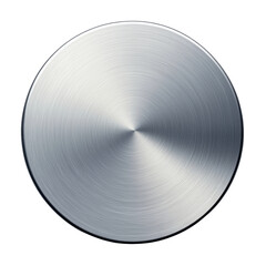 Poster - Circular Metal Surface with Brushed Texture and Reflective Finish