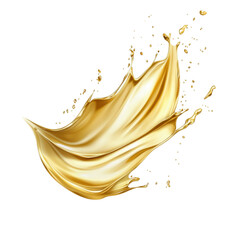 Poster - Golden Liquid Splash Against a Clean White Background