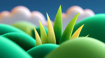 Poster - dynamic fluid green gradient background