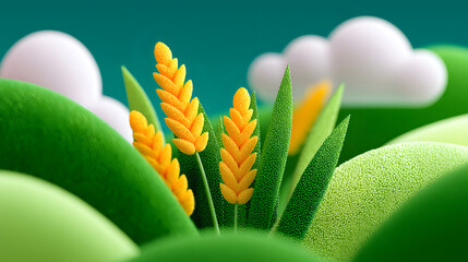 Poster - dynamic fluid green gradient background