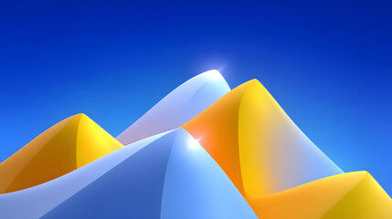 Poster - abstract blue and yellow geometric line illustration