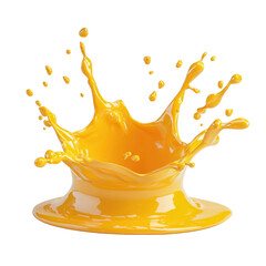 Poster - Vibrant Yellow Paint Splash with Dynamic Droplets and Waves