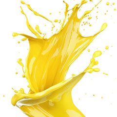 Poster - Vibrant Yellow Splash with Dynamic Movement Against Black Background