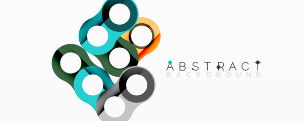 Aufkleber - Modern abstract design. Circles overlap, creating colorful geometric pattern. Clean white background enhances visual impact.