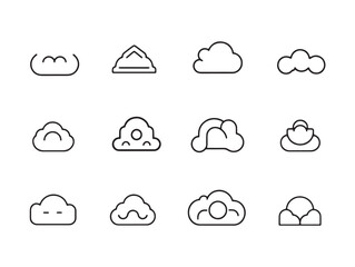 Poster - Cloud line art vector drawing for creative design