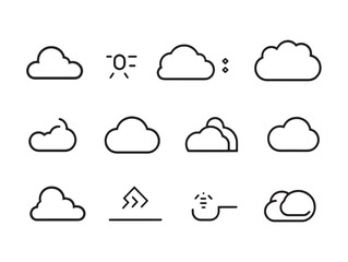 Poster - Cloud line art simple elegant weather icon concept