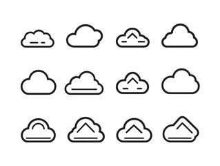 Poster - Cloud Syncing Line Art Graphic Representing Cloud Storage System