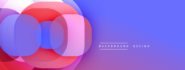 Poster - Abstract overlapping circles create vibrant gradient effect. Modern design suitable for banners, presentations, backgrounds.