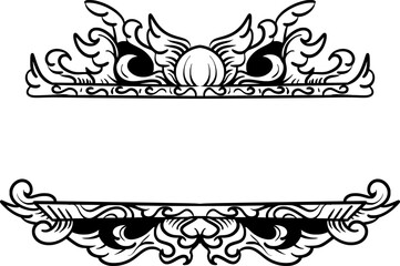 Leinwandbilder - line border ornament with traditional carvings