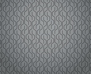 Poster - The geometric pattern with wavy lines. Seamless vector background. Gray and black texture. Simple lattice graphic design