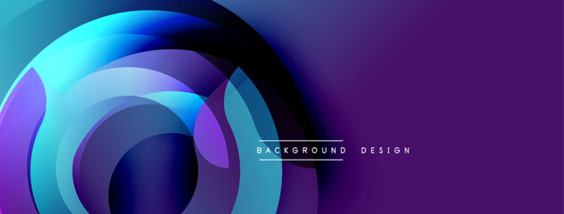 Poster - Abstract flowing layers, blue purple hues. Modern design element, dynamic composition. Gradient effect creates depth, visual interest.