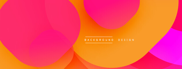 Poster - Vibrant abstract background. Overlapping circles create dynamic color gradients, pinks, oranges dominate composition. Modern design element.