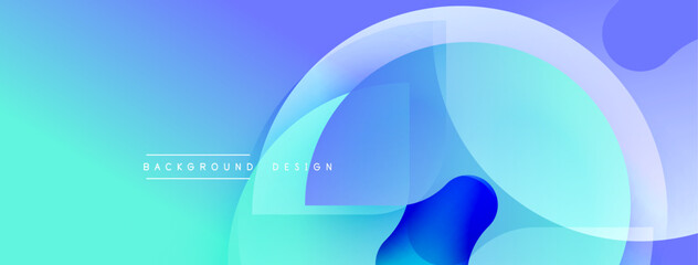 Poster - Abstract background features flowing shapes, blue hues, gradient transitions. Modern design element for digital projects.