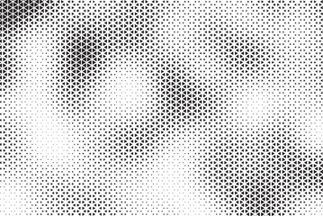 Aufkleber - Triangle Shapes Vector Abstract Geometric Technology Oscillation Wave Isolated on Light Background. Halftone Triangular Retro Simple Pattern. Minimal 80s Style Dynamic Tech Wallpaper