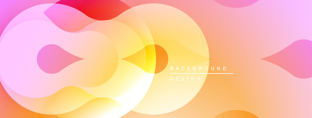 Aufkleber - Abstract colorful background. Overlapping shapes create soft gradients, warm tones dominate composition. Modern design element.