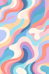 Wall Mural - abstract pastel wave design: a vibrant swirl of colors