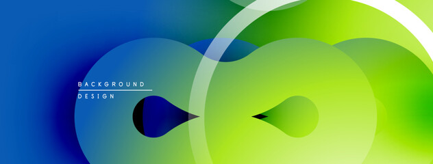 Leinwandbilder - Abstract gradient shapes overlap. Blue transitions to green, creating dynamic visual effect. Modern design element.