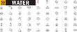 © Mst Runa - Water editable outline icon set. Conservation, purification, droplets, hydration, plumbing, sustainability and more.