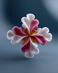 Fototapete - A captivating fractal art design with white, pink, and tan hues, perfectly suited as a website header, showcases intricate patterns and artistic sophistication.