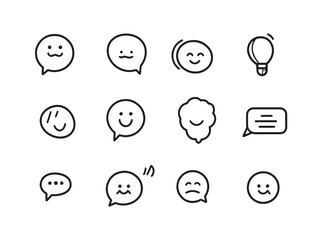 Poster - Simple communication chat bubble outline vector artwork