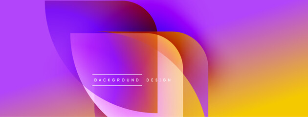 Leinwandbilder - Abstract gradient shapes overlap, creating vibrant purple, orange hues. Text reads background design centered within composition. Modern, fluid aesthetic.