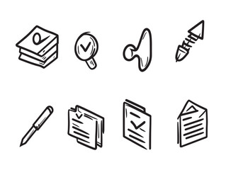 Poster - Vector Line Drawing of a Checklist and Clipboard