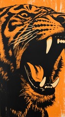 Wall Mural - lion roar wildlife animal mammal.