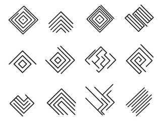 Poster - simple clean chevron down line art vector illustration design