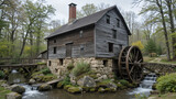 Old grist mill with water wheel