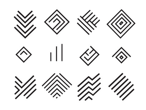 Minimal Chevron Left Line Art Vector Style Graphic Element