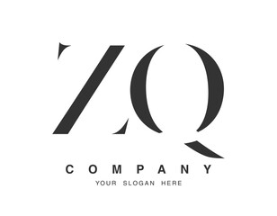 Aufkleber - ZQ logo design. Initial letter z and q serif font style. Creative classic company name typography. Trendy logotype or identity.
