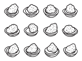 Poster - Hand Drawn Chicken Nugget Line Art Vector Image Design