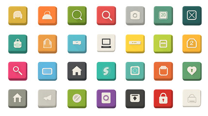 Colorful application icons collection