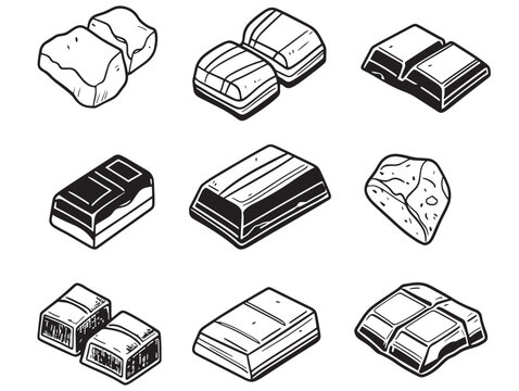 Delicate Chocolate Candy Line Art Vector Graphic Element