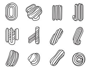 Poster - Delicious Churros Traditional Spanish Snack Vector Line Art