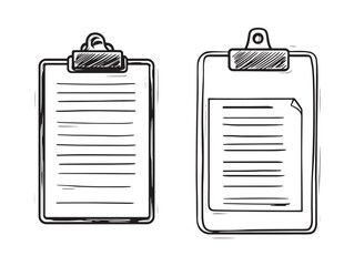Poster - Clipboard line art modern vector graphic for office tasks
