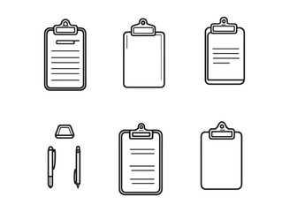 Poster - Clipboard line art elegant stroke design for professional projects