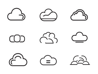 Poster - Cloud Storage Technology Concept Minimalist Line Art Illustration