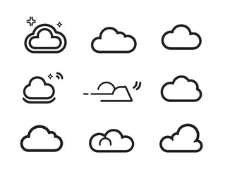 Poster - Simple Cloud Storage Icon Line Art Design for Websites