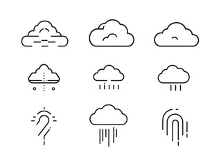 Poster - cloud computing data storage line art style drawing